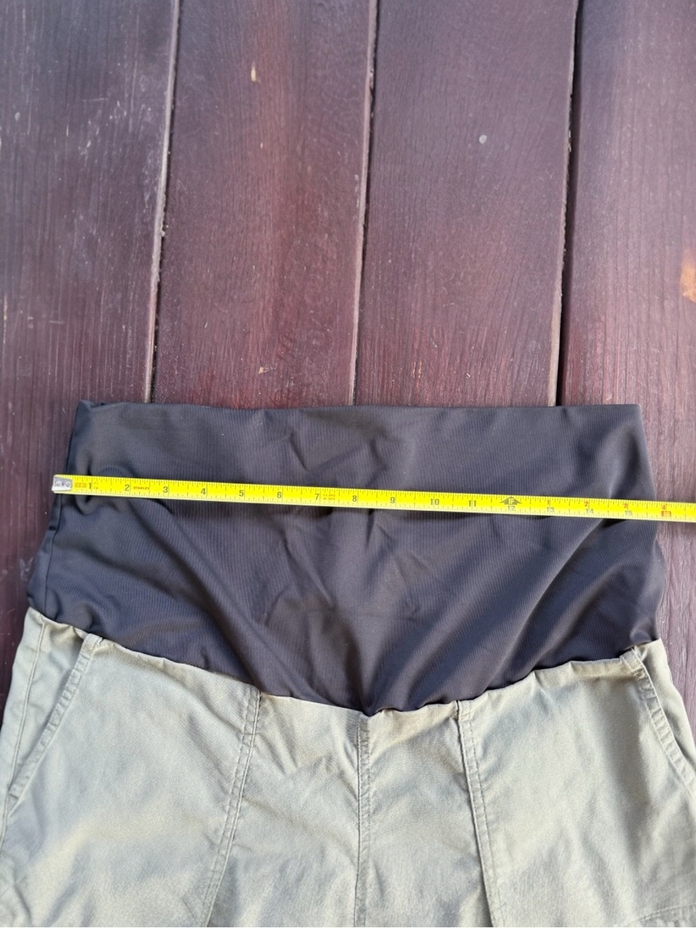 Tribal Olive Green Maternity Pants Size 10 - Picture 3 of 6